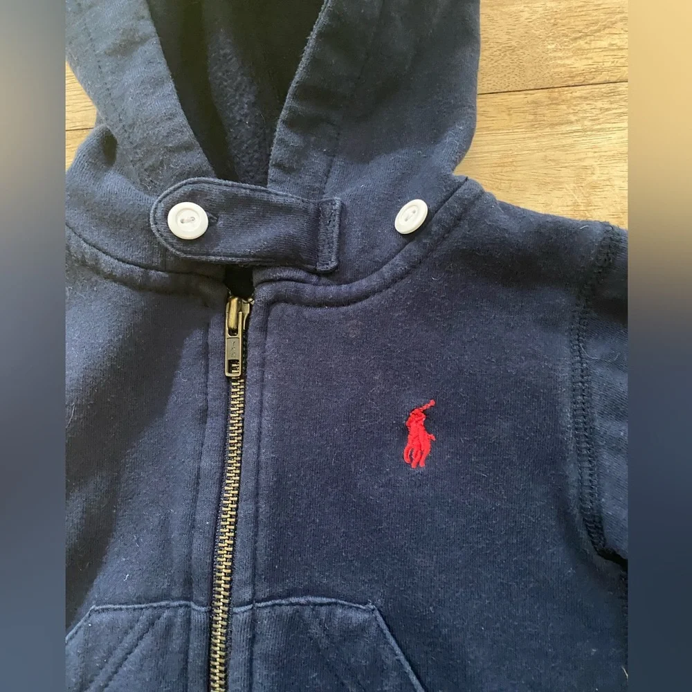 Vintage Polo‎ by Ralph Lauren Infant Size Medium Navy Zip/Hooded Jacket